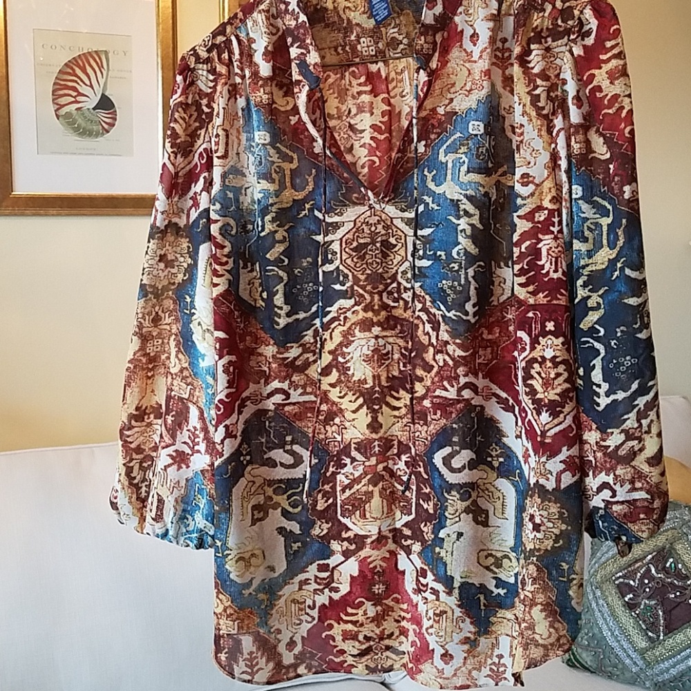Print Peasant Top